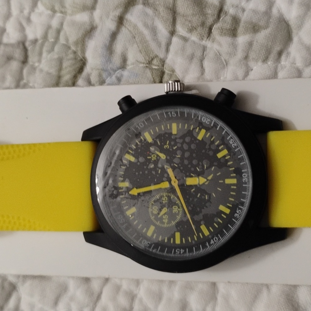 MSPCI Watch Yellow And Black Adjustable Band Montre Reloj Analog Watch